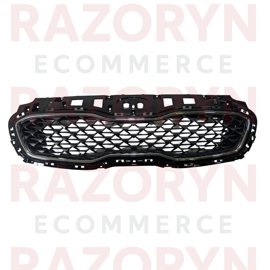 For Kia Sportage 2018-2022 Front Grill Matt Black with Chrome Surround Trim