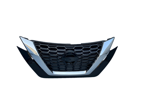 Nissan Juke 2019-2026 Front Grille Gloss Black W/Chrome Moulding & Camera Hole