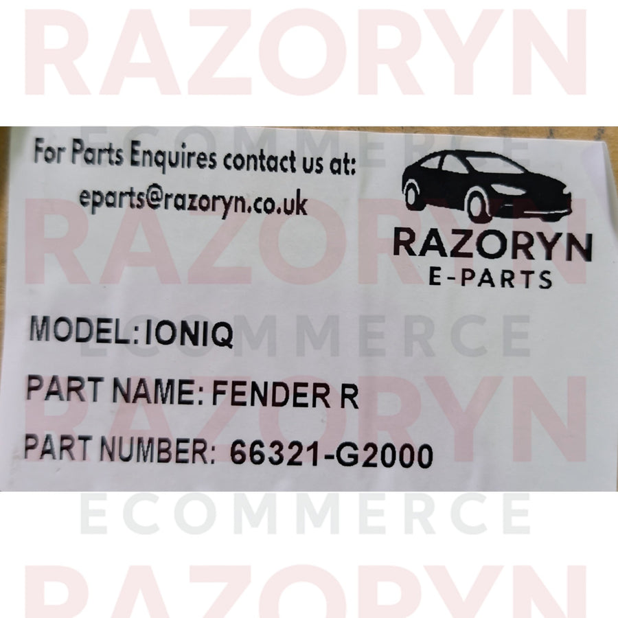 HYUNDAI IONIQ 2019 – 2023 FRONT WING FENDER PRIMED DRIVER SIDE RIGHT SIDE (RH)