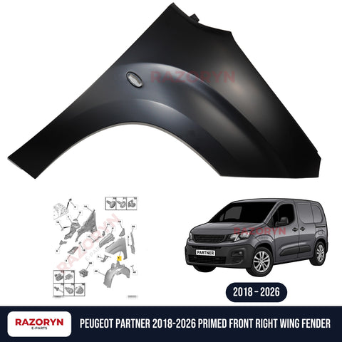 Peugeot Partner 2018-2026 Primed Front Right Wing Fender