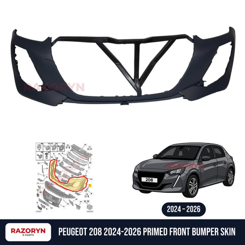 Peugeot 208 2024-2026 Primed Front Bumper Skin